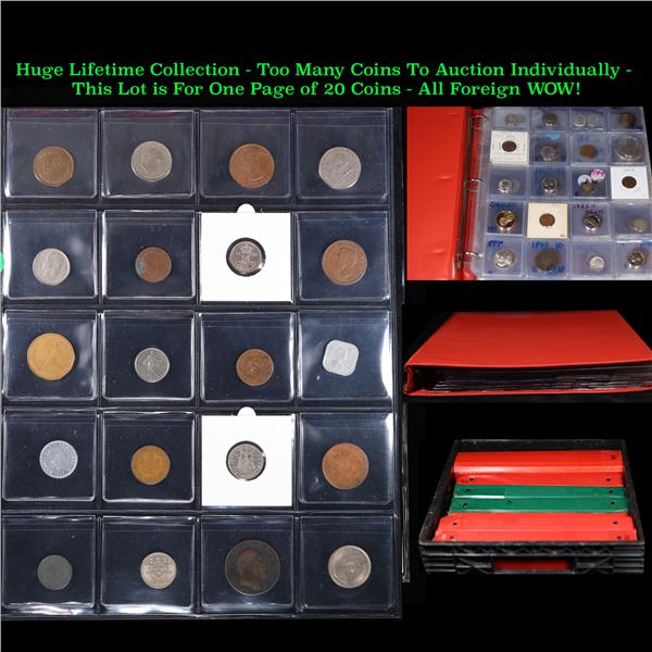 Huge Liifetime Collection - Too Many Coins To Auction Individually - This Lot is For One Page of 20 