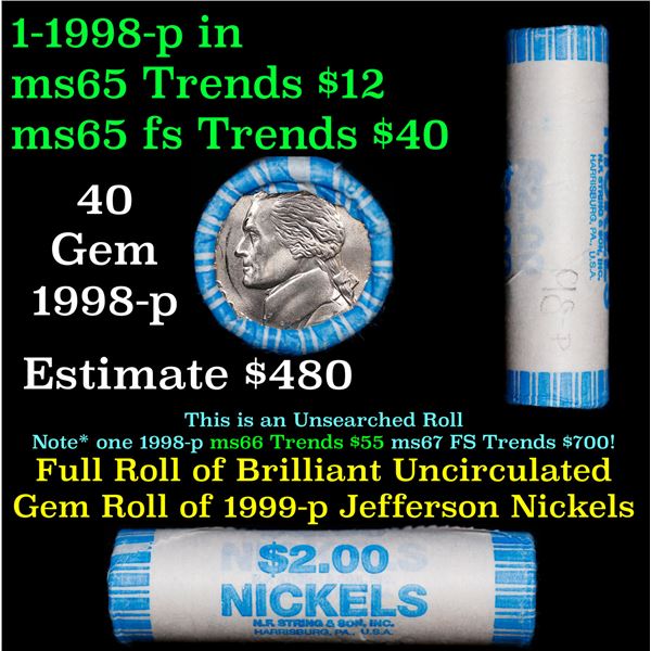 Shotgun Jefferson 5c roll, 1998-p 40 pcs N.F. String & Son Wrapper