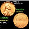 Image 1 : 1959-d Lincoln Cent 1c Grades GEM+ Unc RD