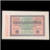 Image 2 : 1923 Germany (Weimar) 20,000 Marks Post-WWI Hyperinflation Banknote P# 85f, Watermark Wavy lines Gra