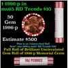 Image 1 : Shotgun Lincoln 1c roll, 1996-p 50 pcs Brandt 50c Wrapper.