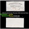 Image 1 : 1861 Confederate Twenty $20 interest Note  Grades Choice AU/BU Slider