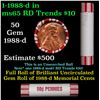 Image 1 : Shotgun Lincoln 1c roll, 1988-d 50 pcs Bank Wrapper.