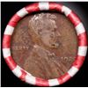 Image 2 : Mixed small cents 1c orig shotgun roll, 1920-p Lincoln Cent, Wheat Cent other end, Bank Wrapper