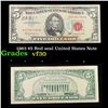 Image 1 : 1963 $5 Red seal United States Note Grades vf++