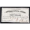 Image 2 : 1861 Confederate Forty $40 interest Note  Grades Choice AU/BU Slider