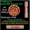 Image 1 : Shotgun Lincoln 1c roll, 1980-p 50 pcs Merchants Bank Wrapper.