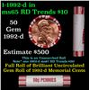 Image 1 : Shotgun Lincoln 1c roll, 1992-d 50 pcs Brandt 50c Wrapper.