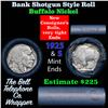 Image 1 : Buffalo Nickel Shotgun Roll in Old Bank Style $2 Nickels' Wrapper 1925 & S Mint Ends