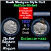 Image 1 : Buffalo Nickel Shotgun Roll in Old Bank Style $2 Nickels' Wrapper 1927 & S Mint Ends