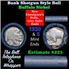 Image 1 : Buffalo Nickel Shotgun Roll in Old Bank Style $2 Nickels' Wrapper 1920 & S Mint Ends