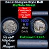 Image 1 : Buffalo Nickel Shotgun Roll in Old Bank Style $2 Nickels' Wrapper 1927 & D Mint Ends