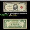 Image 1 : 1963 $5 Red seal United States Note Grades vf details