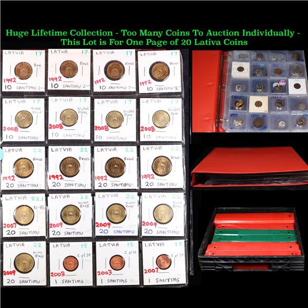 Huge Liifetime Collection - Too Many Coins To Auction Individually - This Lot is For One Page of 20 