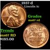 Image 1 : 1937-d Lincoln Cent 1c Grades GEM++ Unc RD