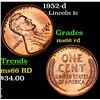 Image 1 : 1952-d Lincoln Cent 1c Grades GEM+ Unc RD