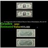 Image 1 : 2x Consecutive 1976 $2 Federal Reserve Notes (Philadelphia, PA) All CU! Grades Brilliant Uncirculate