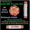 Image 1 : Shotgun Lincoln 1c roll, 1979-d 50 pcs Brandt 50c Wrapper.