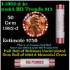 Image 1 : Shotgun Lincoln 1c roll, 1982-d 50 pcs Brandt 50c Wrapper.