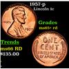 Image 1 : 1957-p Lincoln Cent 1c Grades Gem+ Unc RD