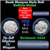 Image 1 : Buffalo Nickel Shotgun Roll in Old Bank Style $2 Nickels' Wrapper 1925 & D Mint Ends