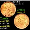 1944-p Lincoln Cent 1c Grades GEM++ RD