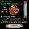 Image 1 : Shotgun Lincoln 1c roll, 1974-d 50 pcs Brandt 50c Wrapper.