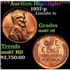 Image 1 : ***Auction Highlight*** 1957-p Lincoln Cent 1c Graded GEM++ Unc RD By USCG (fc)