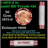 Image 1 : Shotgun Lincoln 1c roll, 1975-d 50 pcs Brandt 50c Wrapper.