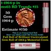 Image 1 : Shotgun Lincoln 1c roll, 1964-p 50 pcs Brandt 50c Wrapper.