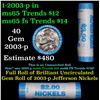 Image 1 : Shotgun Jefferson 5c roll, 2003-p 40 pcs Dunbar Wrapper