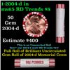 Image 1 : Shotgun Lincoln 1c roll, 2004-d 50 pcs Brandt 50c Wrapper.