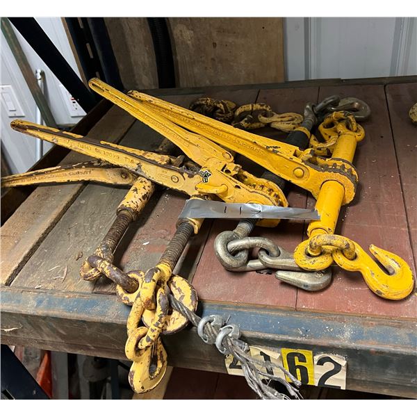 RATCHETING CHAIN BINDERS, LOT OF 4