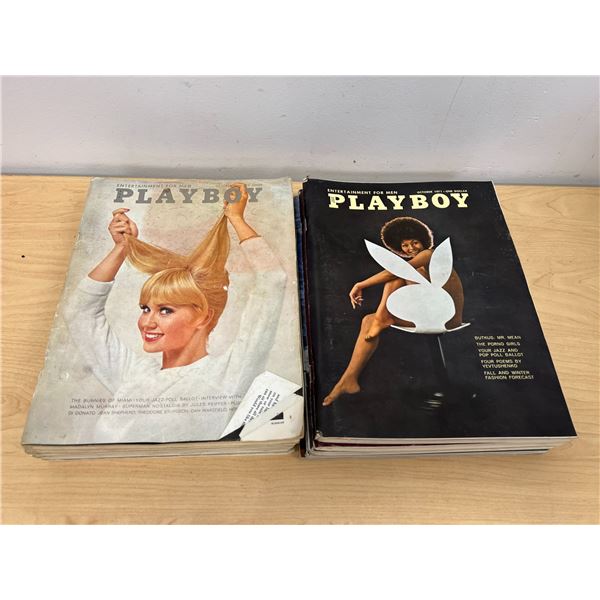 9 Vintage Playboy Magazines - Mostly 60s-70s as pictured - condition varies