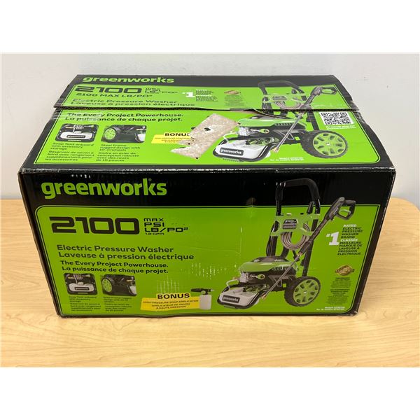 Greenworks 2100 PSI Electric Pressure Washer - looks new in box, see photos for details