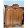 Image 1 : 3 DOOR FLORAL MOTIF WOOD WARDROBE APPROX 90"X72"X25"