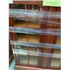 Image 2 : 2 DOOR GLASS FRONT LOCKING WOOD CABINET (NO KEY) APPROX 65"X53"18"