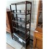 Image 3 : 5 TIER 2 DOOR WOOD SHELVING UNIT APPROX 71"X30"X12"