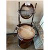 Image 2 : VINTAGE BARLEY TWIST WOOD WASH STAND WITH BOWL APPROX 51"X22"X22"