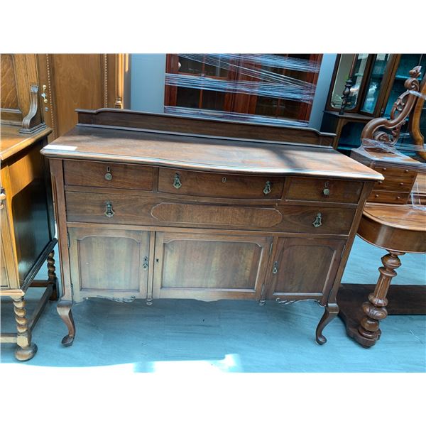 3 DOOR 4 DRAWER WOOD LOCKING CABINET (NO KEY) APPROX 42"X54"X20"