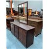 Image 2 : 9 DRAWER WOOD VANITY WITH MIRROR APPROX 69"X66"X17"