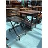 Image 2 : VINTAGE MOBILE WOOD SERVING CART APPROX &30"X37"X27" & MOBILE WOOD SERVING CART  APPROX 27"X27"X18"