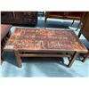 Image 1 : TILE TOP WOOD COFFEE TABLE APPROX 17"X49"X26"