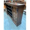 Image 2 : 1 DOOR 5 DRAWER WOOD LOCKING CABINET (NO KEY) APPROX 42"X78"X14"