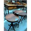 Image 2 : 2 ROUND WOOD TABLES (1 CLAW FOOT) APPROX 29"X24" & 27"X19"