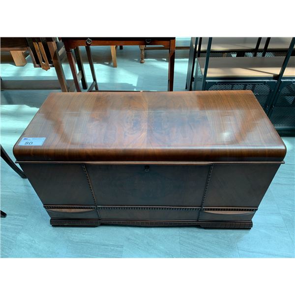 LOCKED 1 DRAWER WOOD CHEST (NO KEY) APPROX 24"X44"X19"