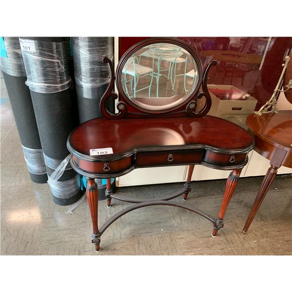 3 DRAWER WOOD VANITY WITH MIRROR APPROX 47"X40"X18"