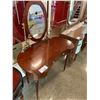 Image 2 : 1 DRAWER WOOD VANITY WITH MIRROR & CANDLE HOLDERS APPORX 54"X39"X18"