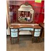 Image 1 : 5 DRAWER WOOD VANITY WITH MIRROR APPROX 66"X48"X18"