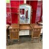 Image 1 : 6 DRAWER WOOD VANITY WITH MIRROR APPROX 68"X51"X19"